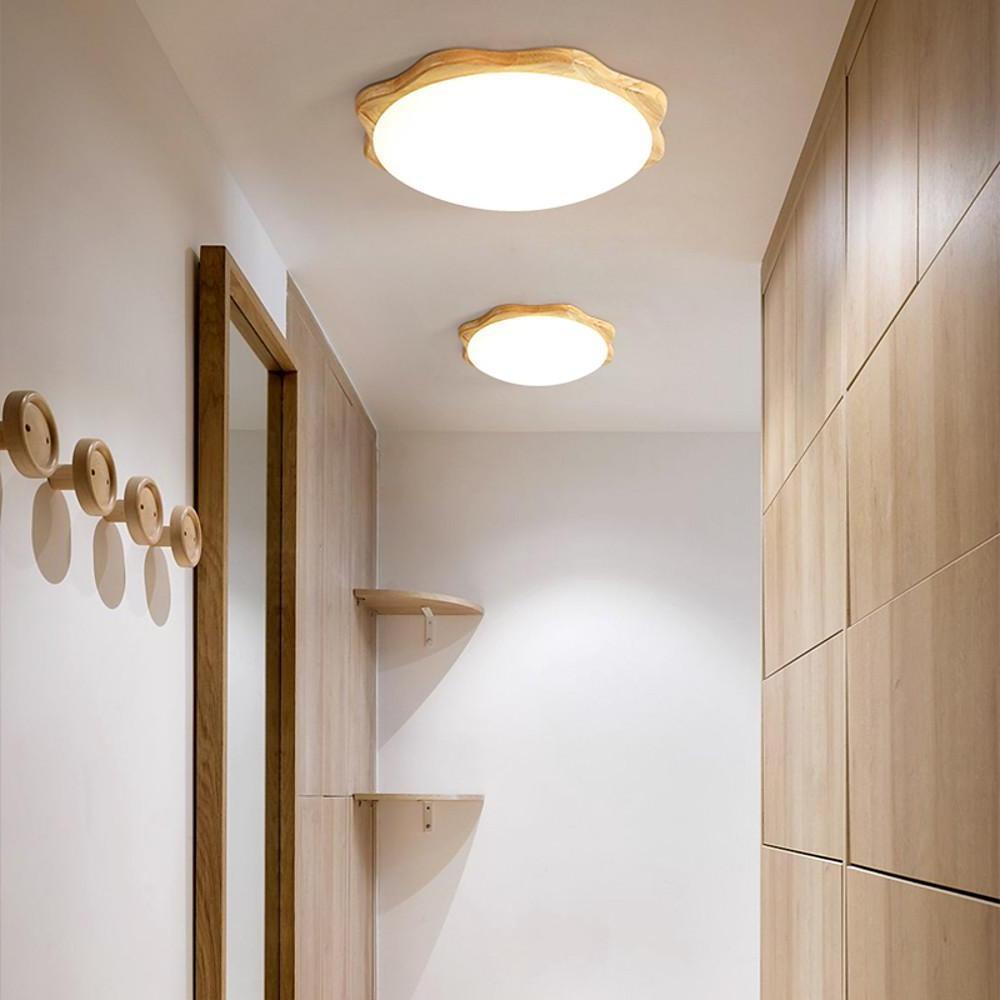 Circles Waves Minimalist Flush Mount Light LED Wood Ceiling Lights