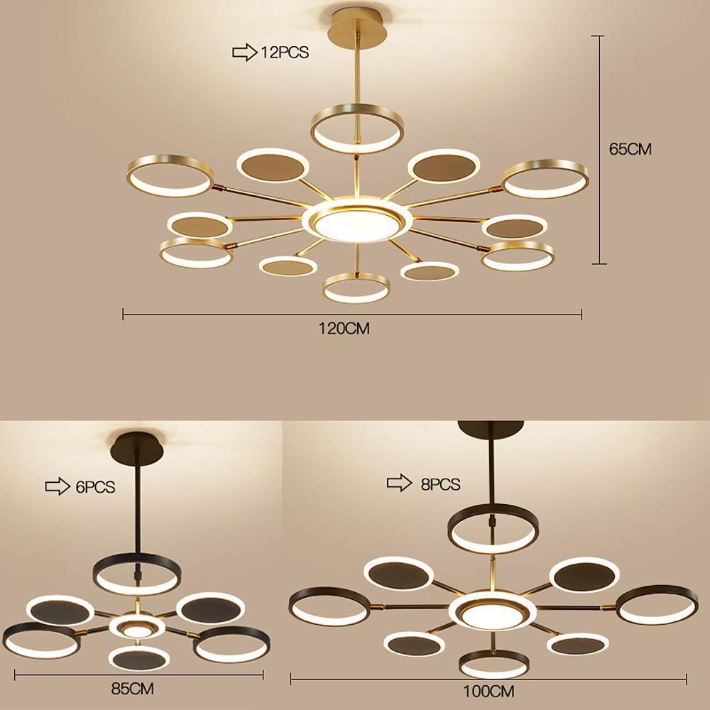 Multi Circle Design Pendant Lighting Acrylic Aluminum Alloy LED Ceiling Lights