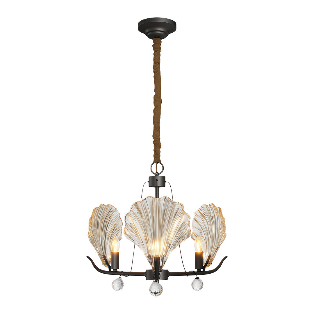 Shell Chandeliers Modern Copper Glass Ceiling Light