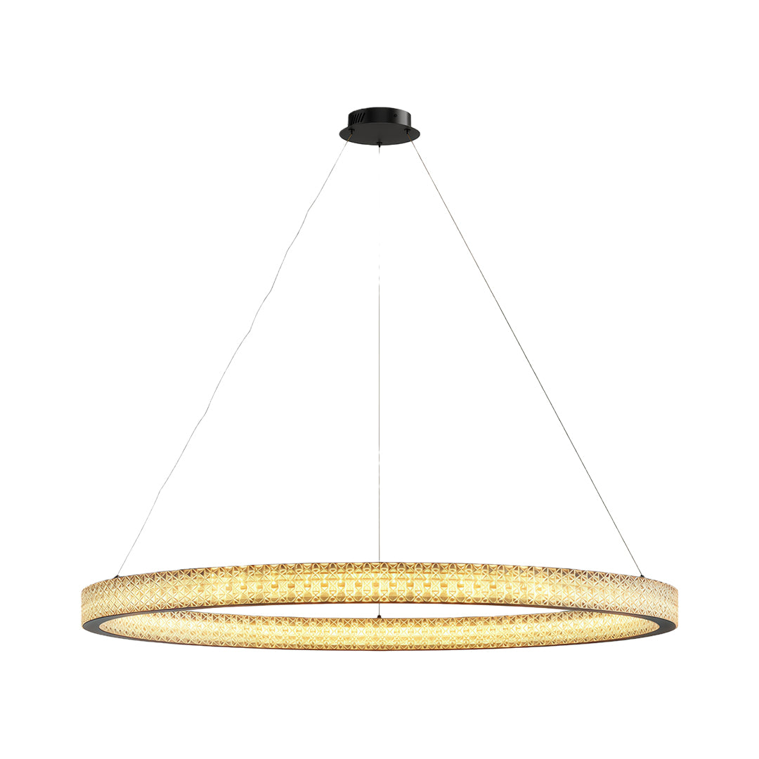 Circular Modern Chandelier Luxury Copper Ceiling Light