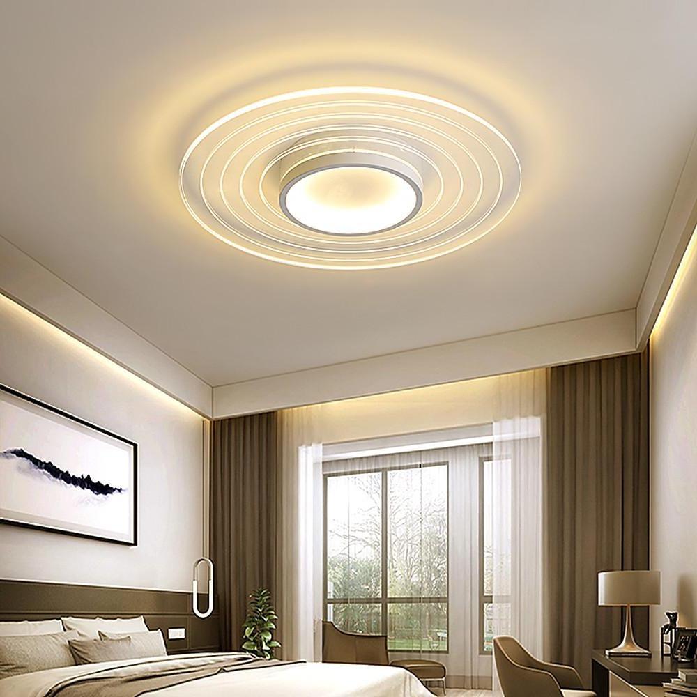 Multiple Circles Dimmable LED Modern Flush Mount Lighting Ceiling Lights for Bedroom