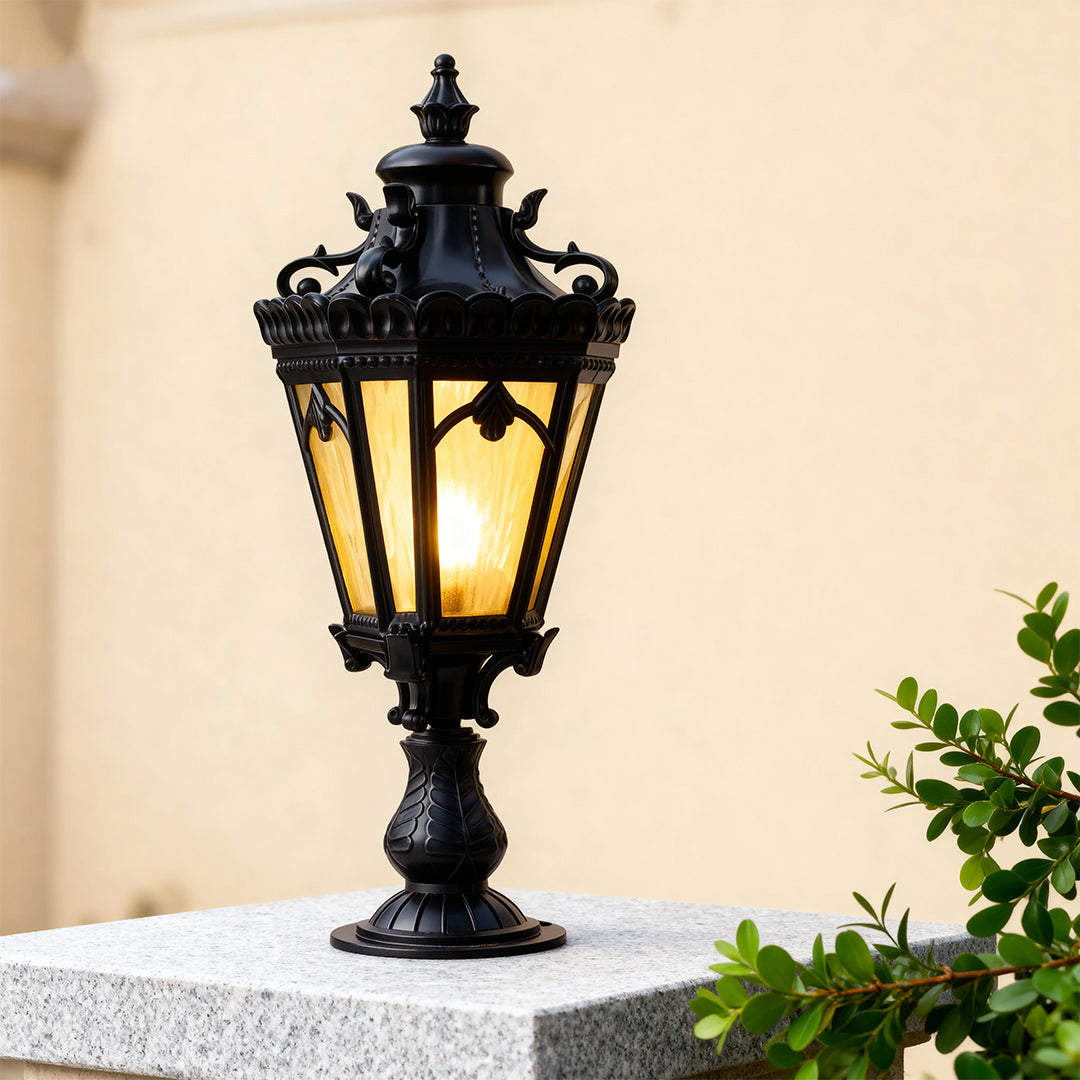 Black Outdoor Pillar Lights Waterproof Aluminum Column Head Lights