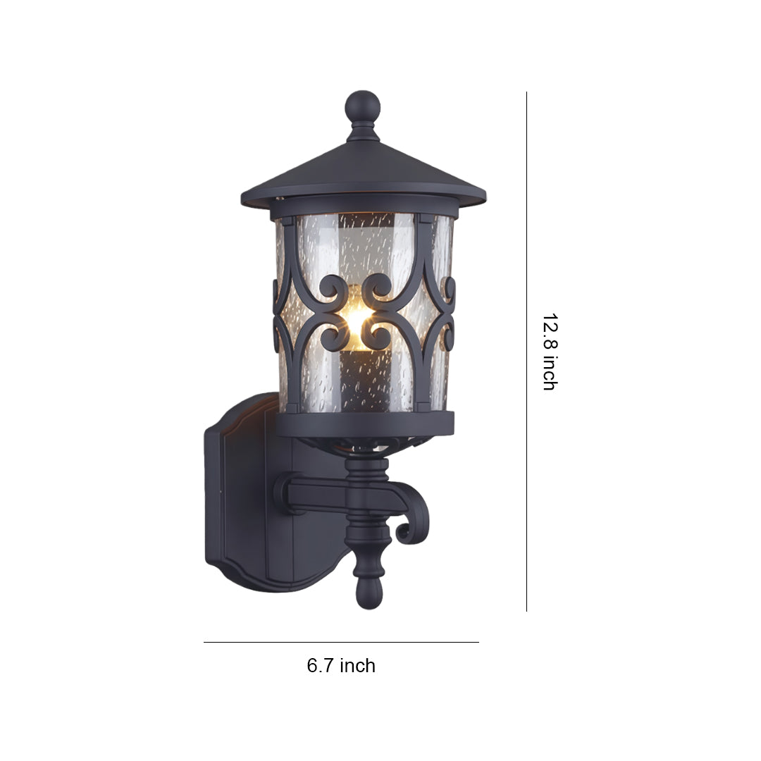 Outdoor Black Sconce for House Wall Mount Traditional Lamp