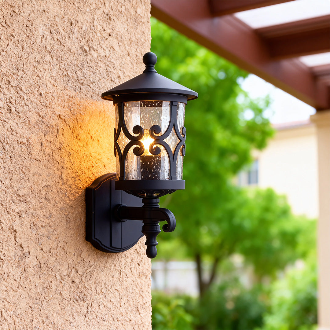 Outdoor Black Sconce for House Wall Mount Traditional Lamp