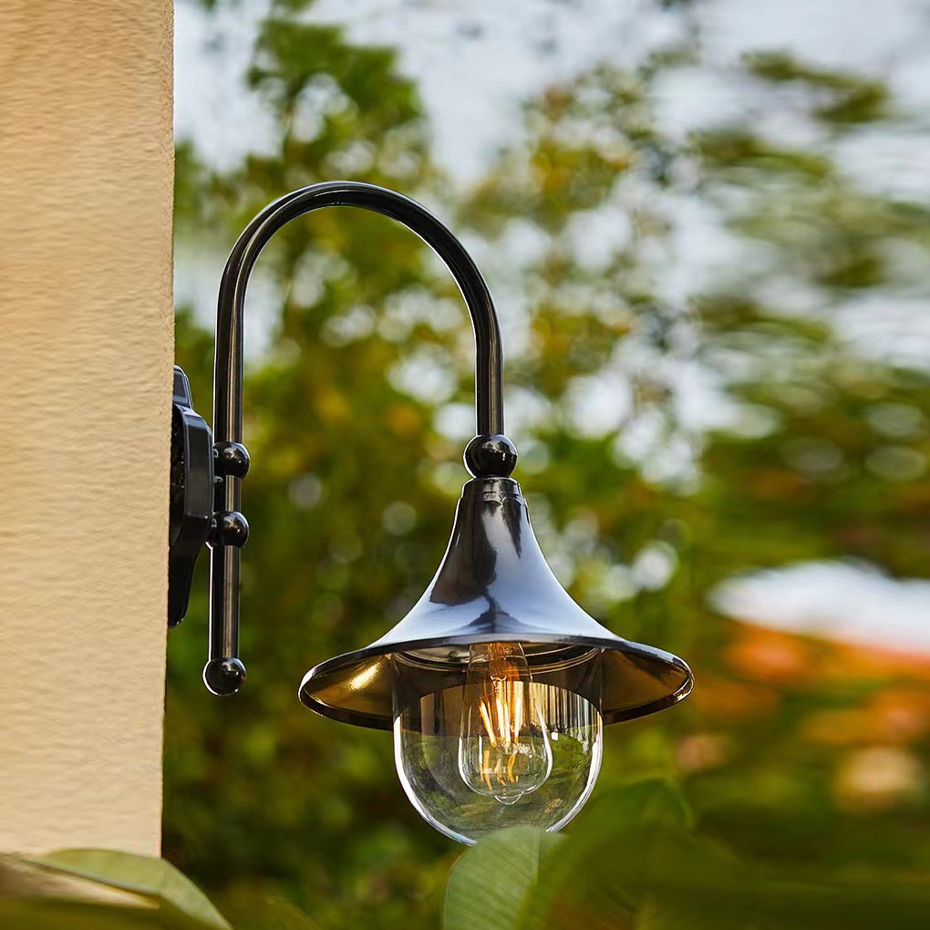 Outdoor Black Wall Lights Retro Creative Trumpet-Shaped Light
