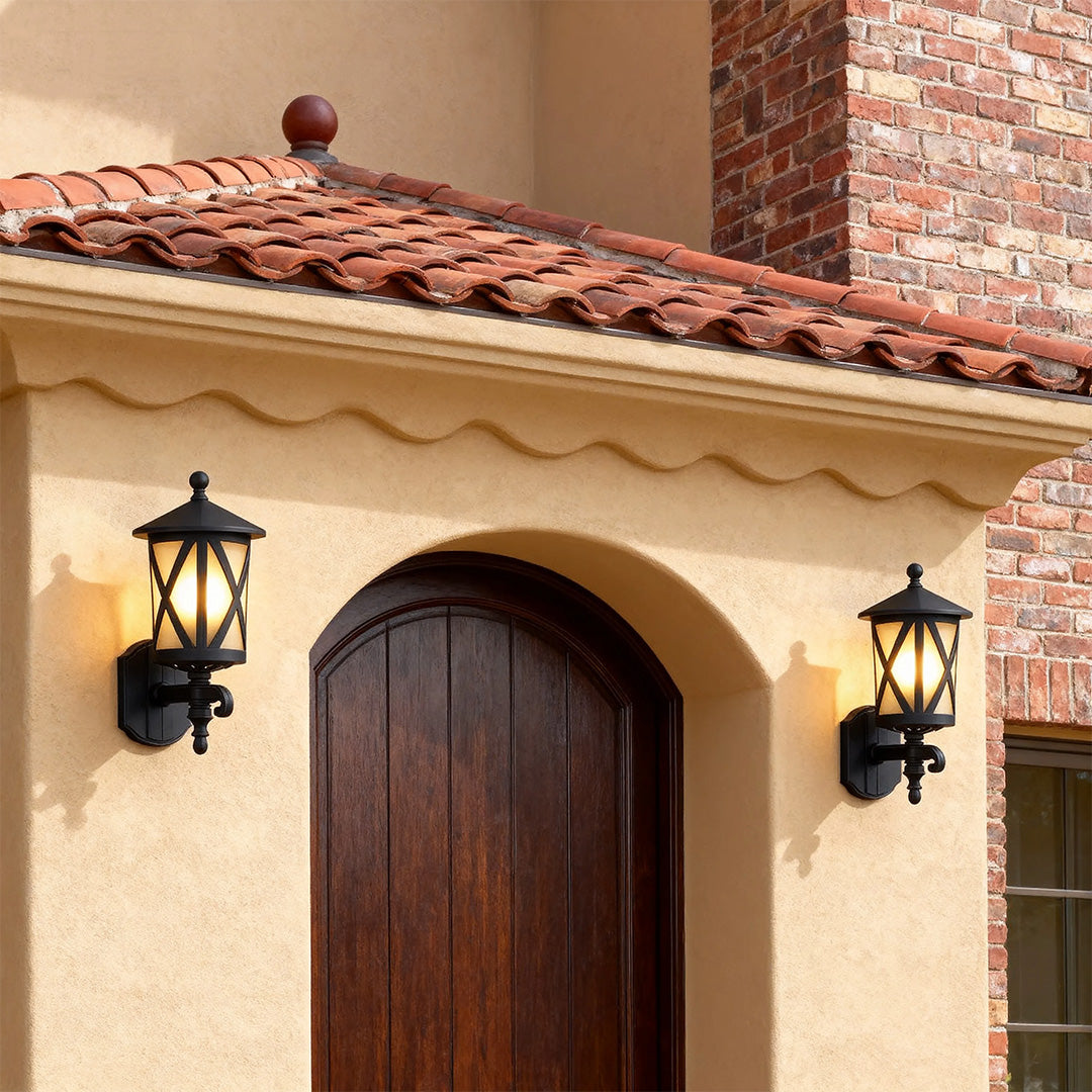Outdoor Black Wall Light European Style Outdoor Waterproof Aluminum