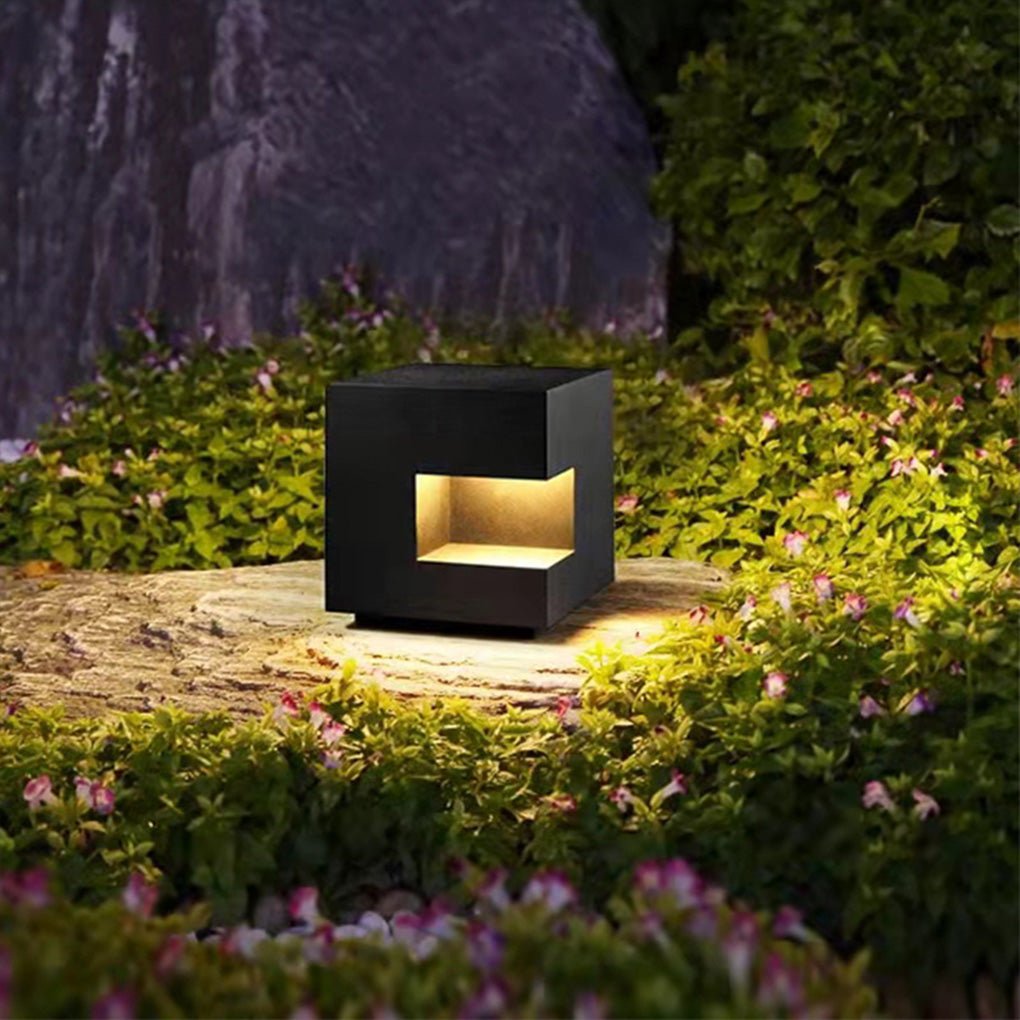 Floor Light Box Streamlined Square Black LED Outdoor Lawn Light