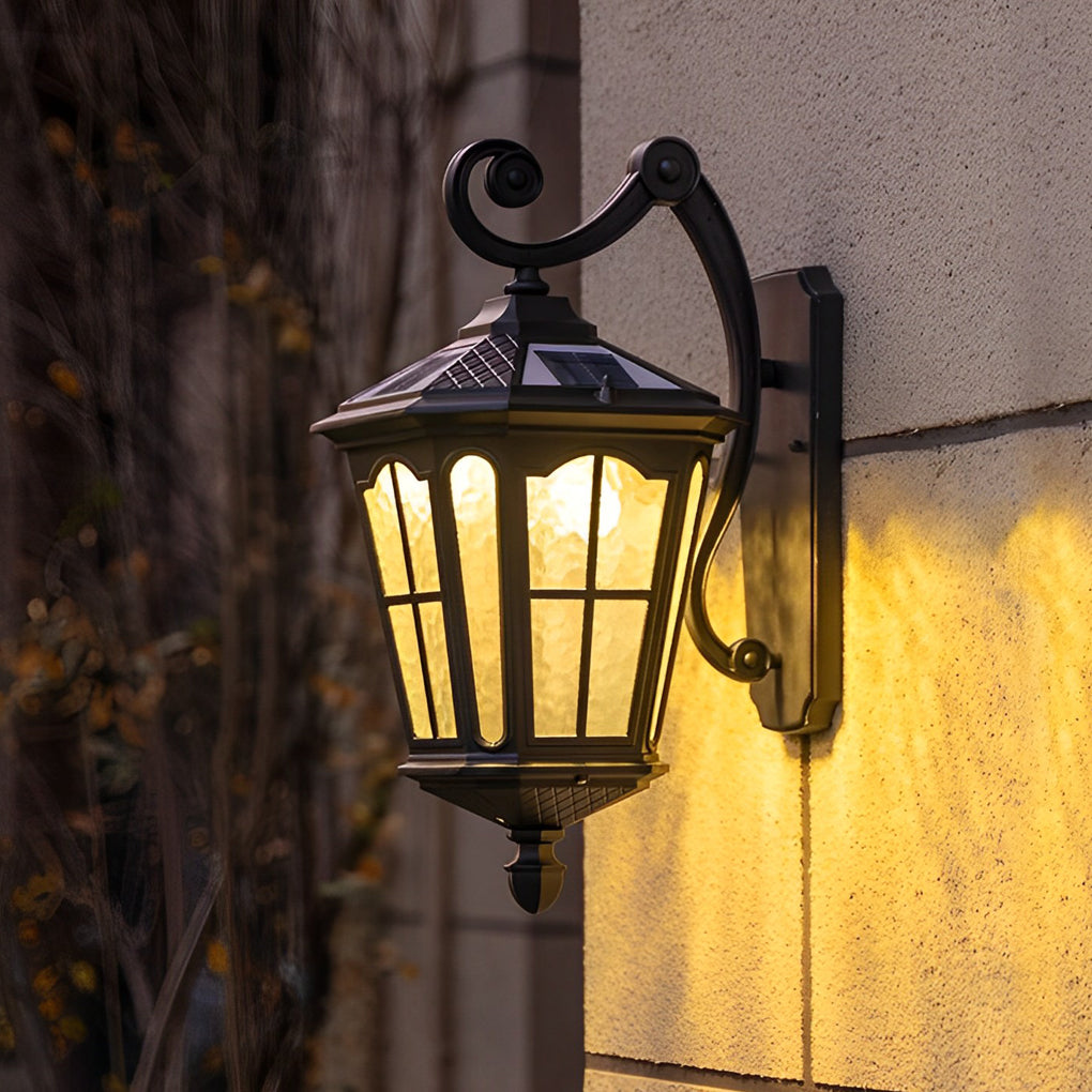 Outdoor Front Porch Lights Vintage LED Aluminum Solar Light