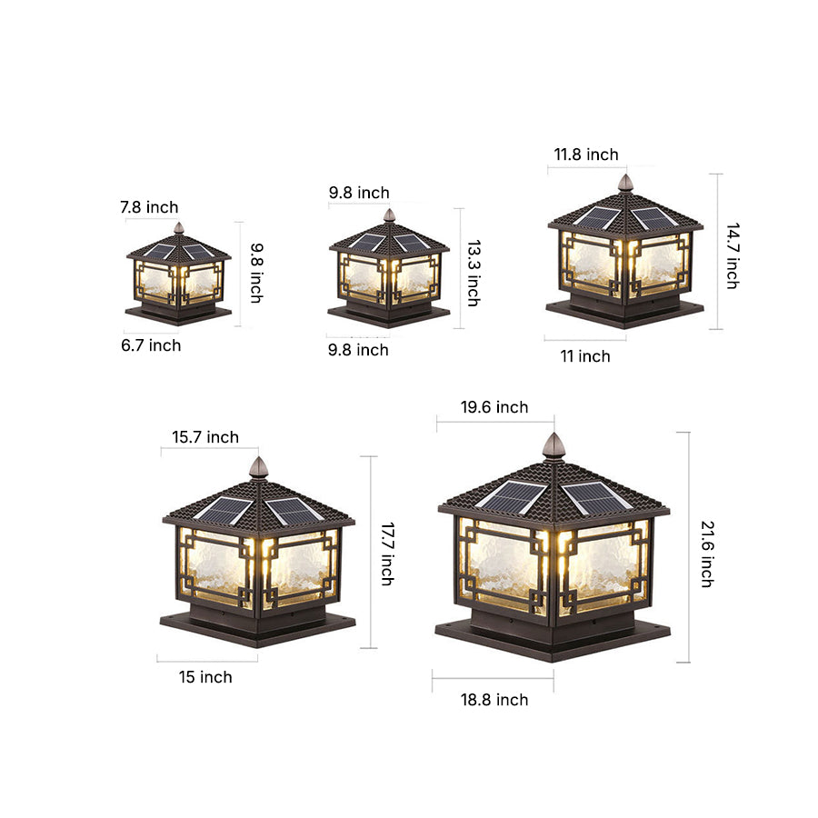 Outdoor Garden Pillar Lights Waterproof European Solar Fence Lamp