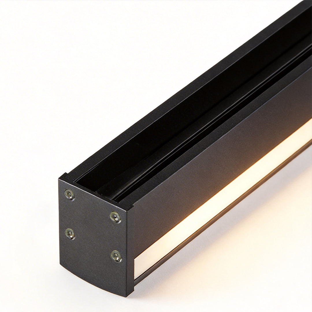 Outdoor Linear Wall Light Waterproof Black Modern Solar Ligh