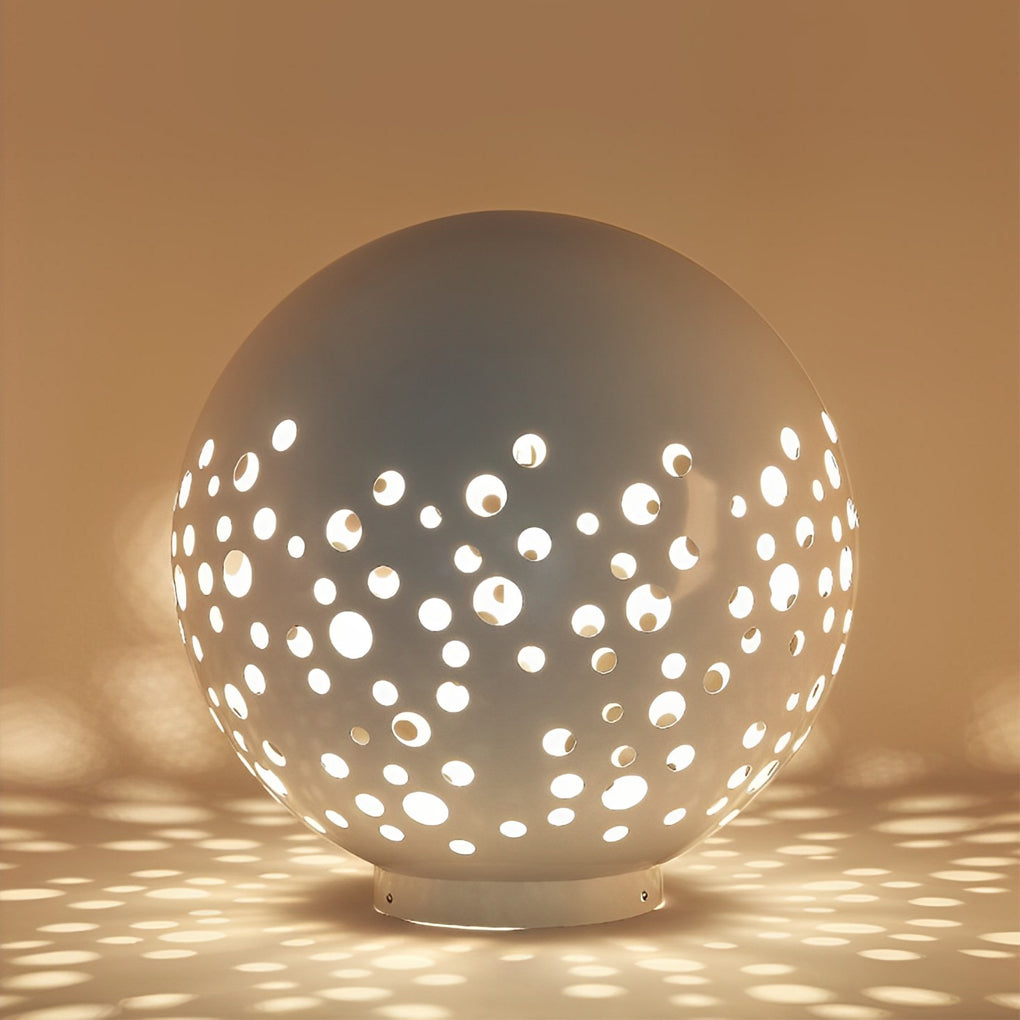 Outdoor Sphere Light Waterproof Round Hollow Metal Modern Light