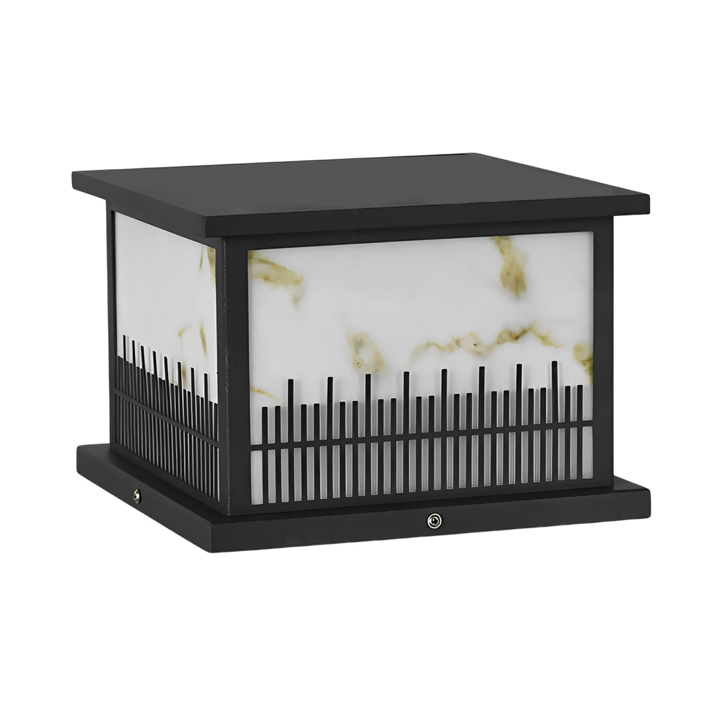 Outdoor Stone Pillar Lights Square Solar Fence Light
