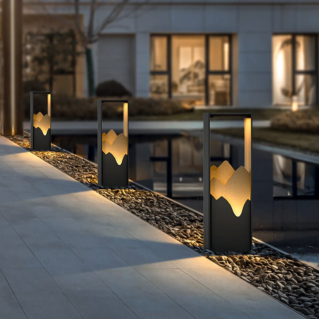 Hollow Lawn Lamp Elegant Waterproof Mountain Landscape Path Light