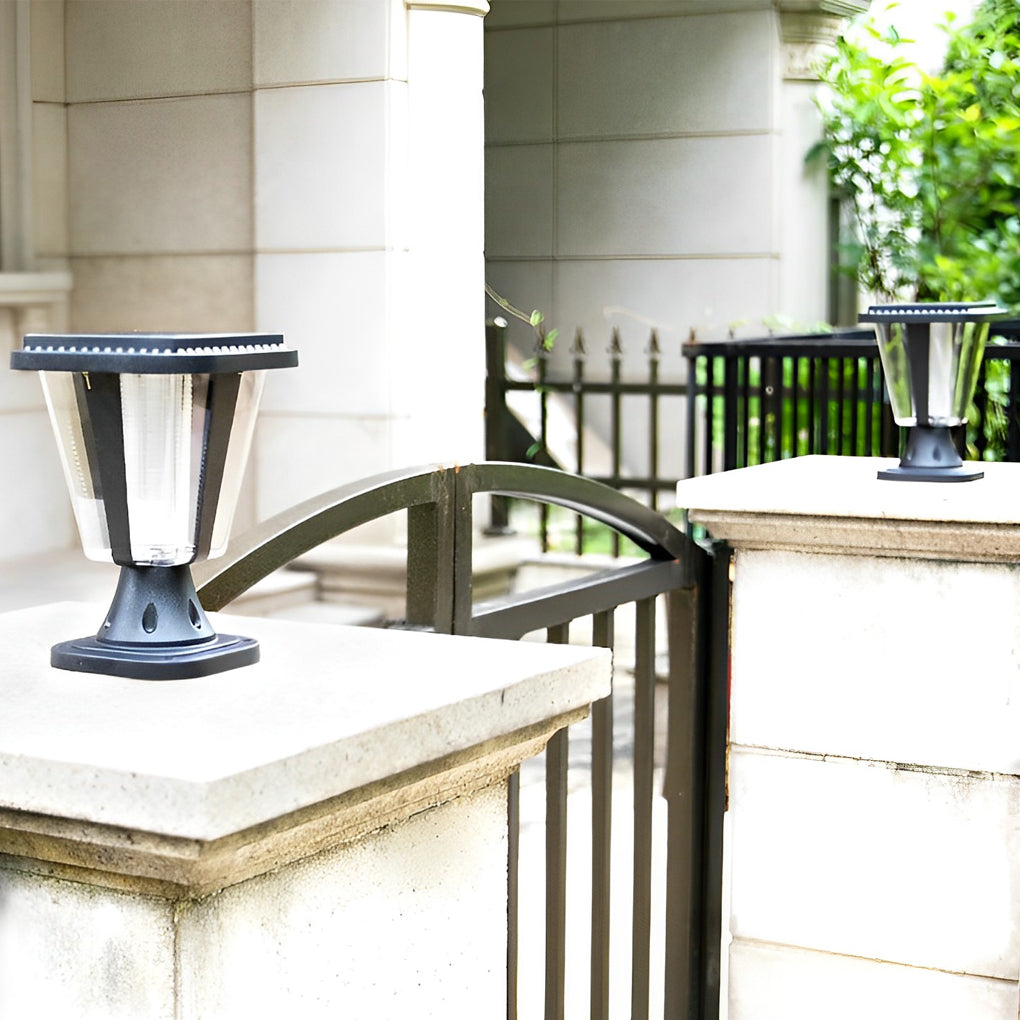 Outdoor Waterproof Post Lamp Modern Solar Motion Sensor Light
