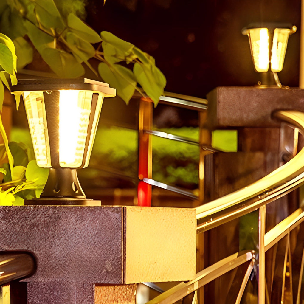 Outdoor Waterproof Post Lamp Modern Solar Motion Sensor Light