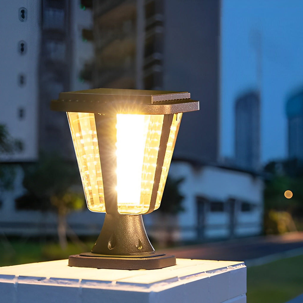Outdoor Waterproof Post Lamp Modern Solar Motion Sensor Light