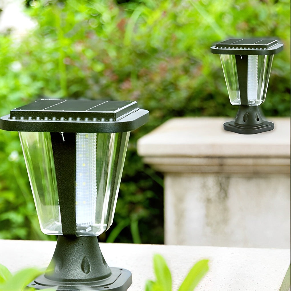 Outdoor Waterproof Post Lamp Modern Solar Motion Sensor Light