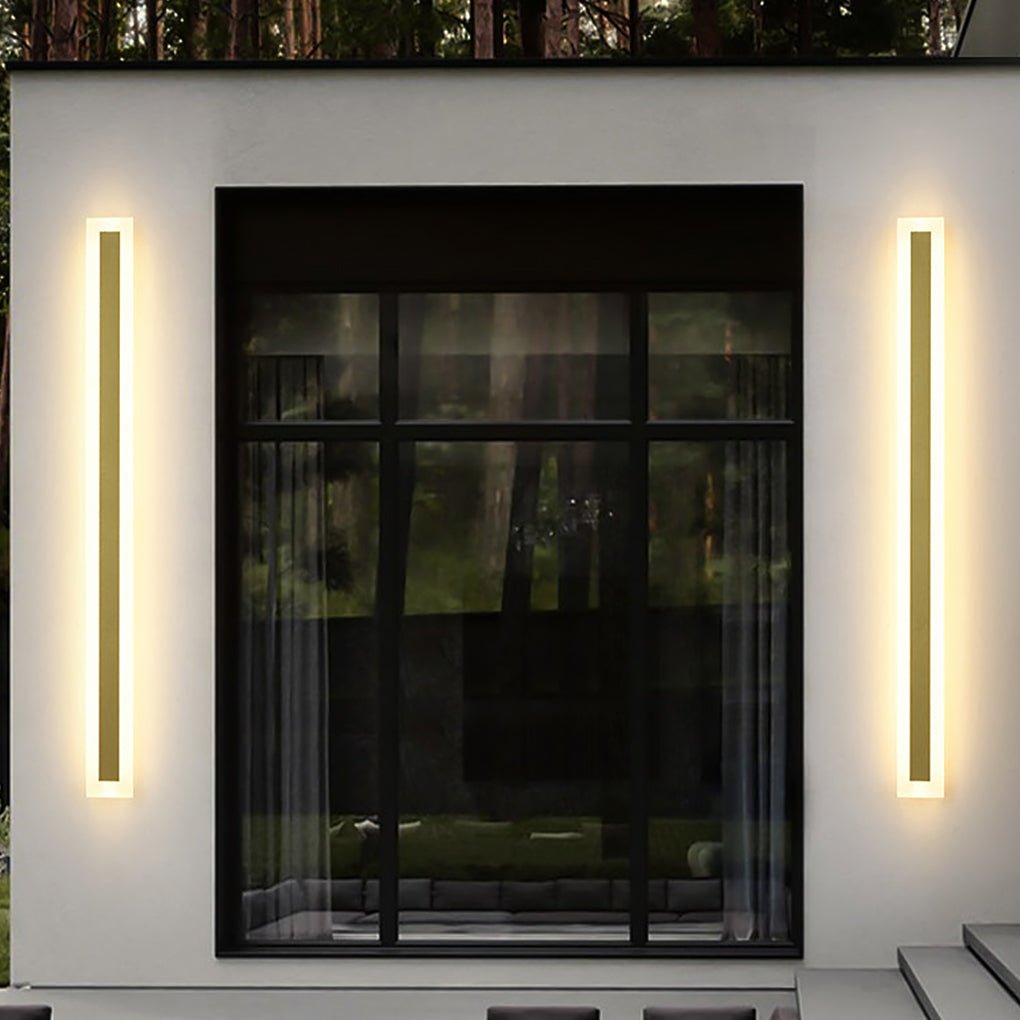 Gold Outdoor Wall Light Outdoor Minimalist Linear LED Light