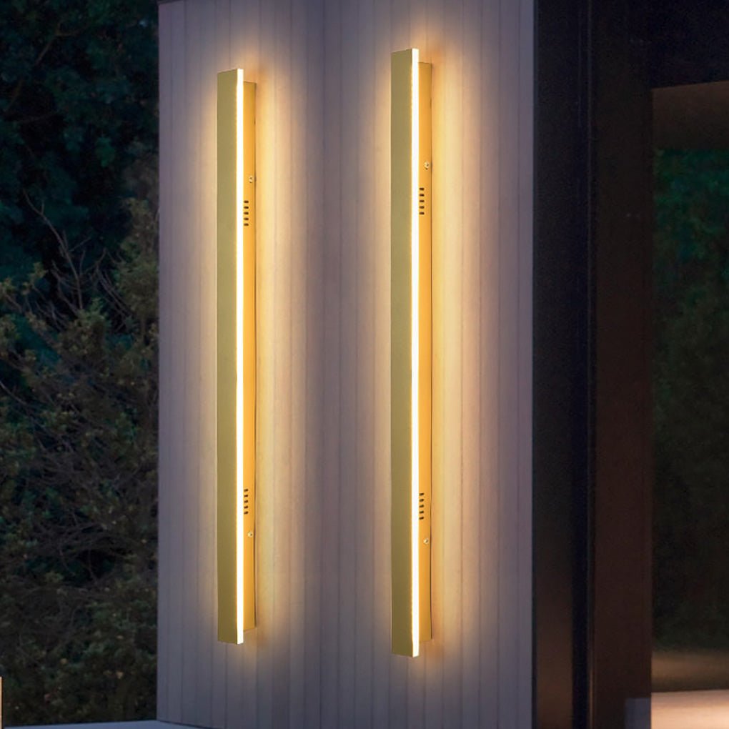 Gold Outdoor Wall Light Outdoor Minimalist Linear LED Light