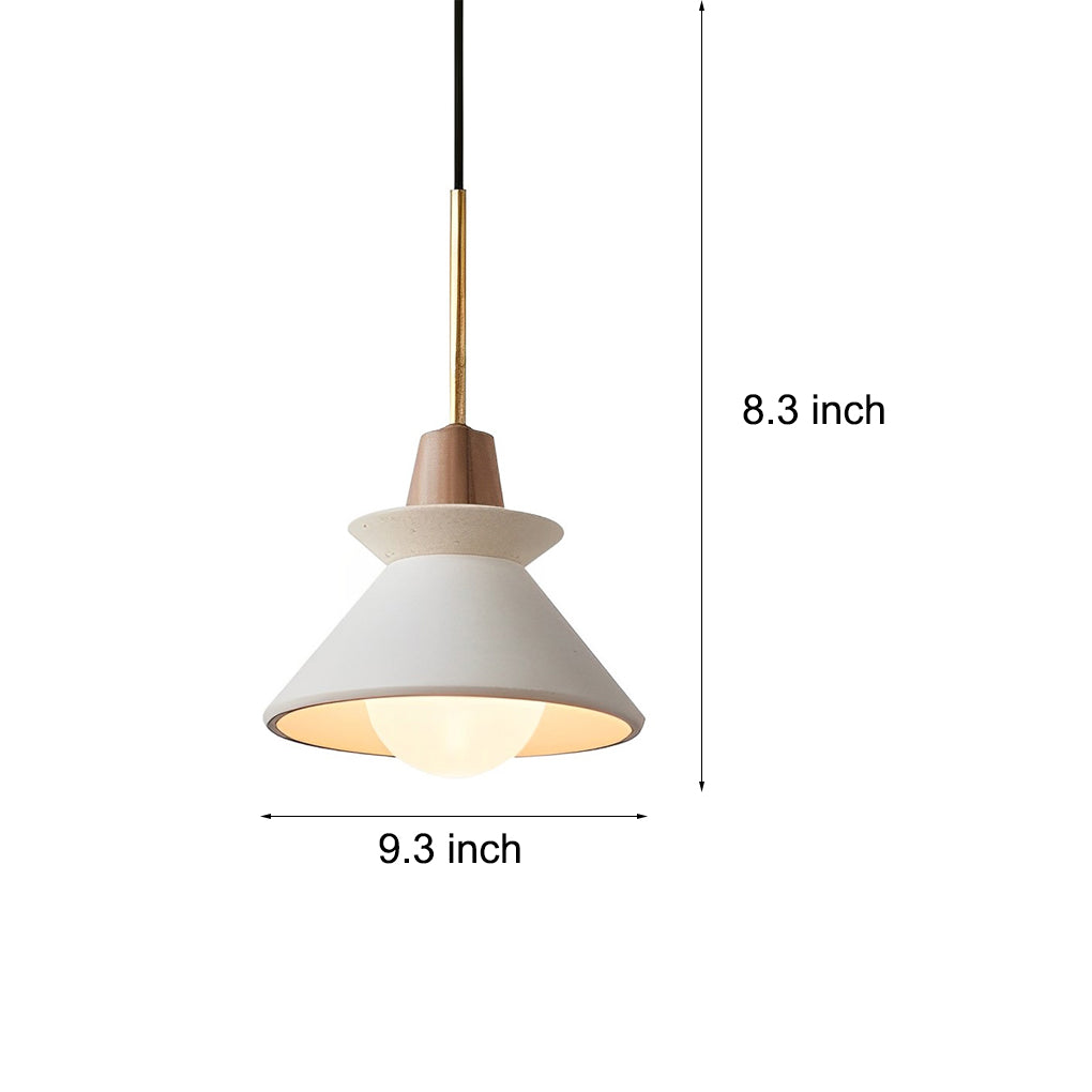 Plaster Cone Pendant Light Creative White Cement Ceiling Light