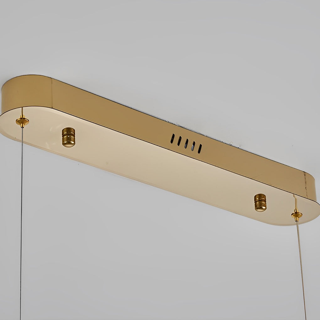 Oval Crystal Chandelier Modern Gold Metal Ceiling Light