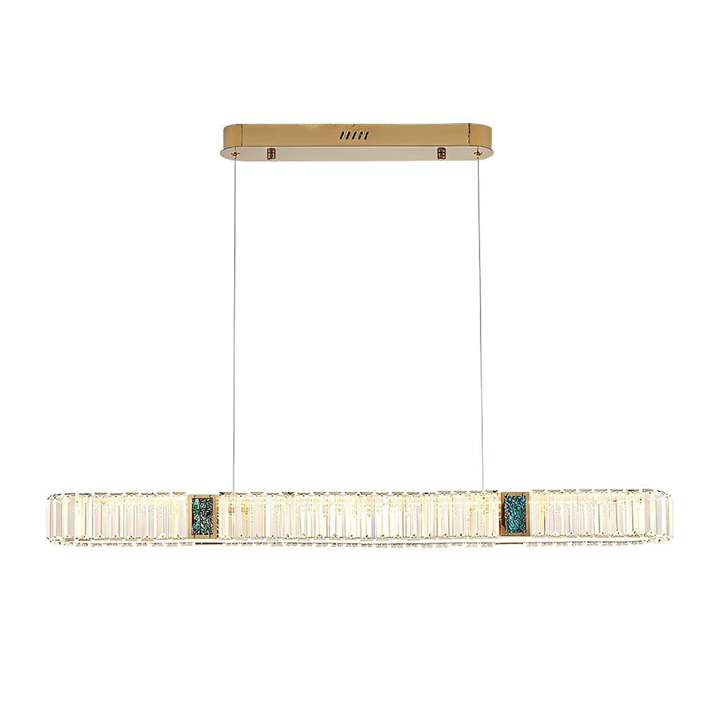 Oval Crystal Chandelier Modern Gold Metal Ceiling Light