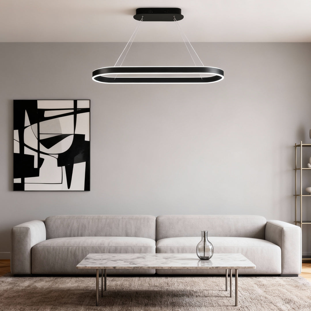 Oval LED Pendant Light Modern Aluminum Ceiling Light