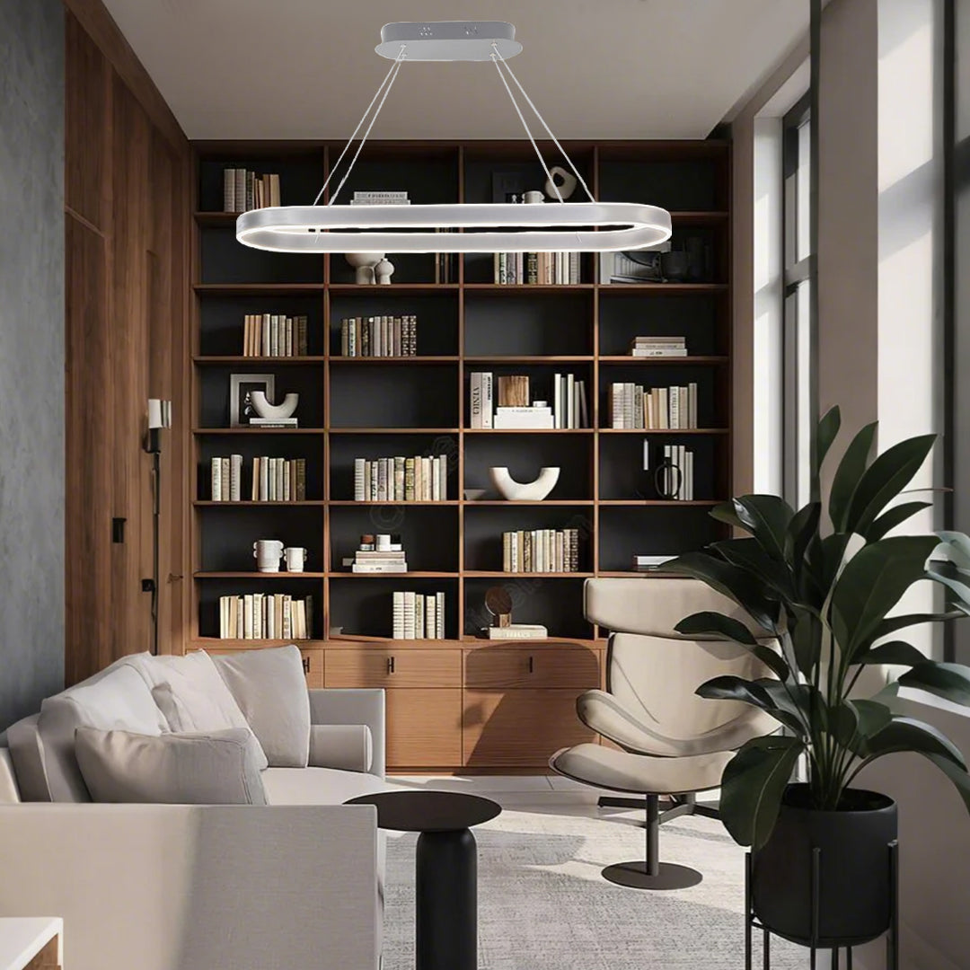Oval LED Pendant Light Modern Aluminum Ceiling Light