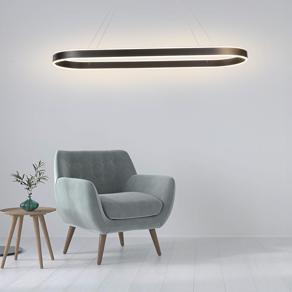 Oval LED Pendant Light Modern Aluminum Ceiling Light