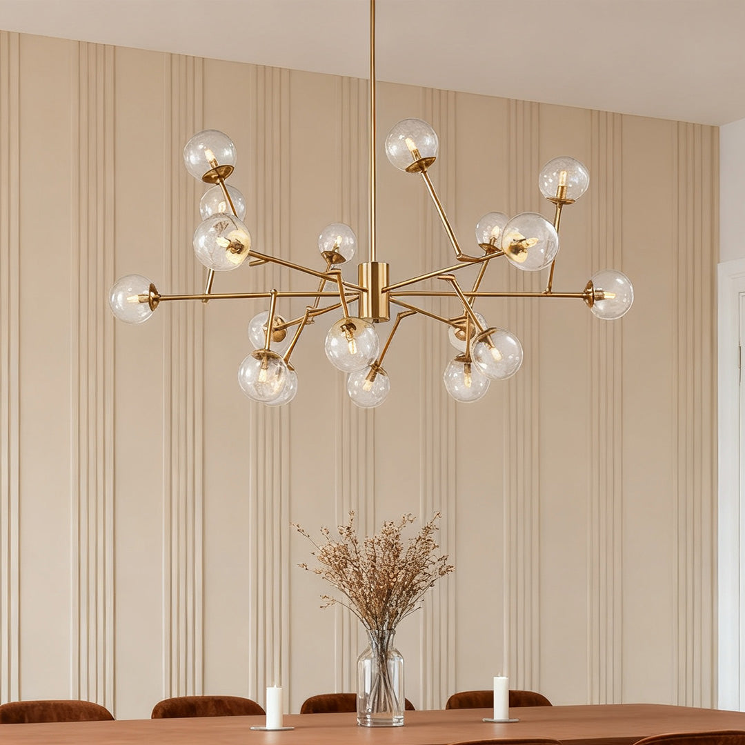 Bubble Sputnik Chandelier Featuring Clear Glass Globes Ceiling Light