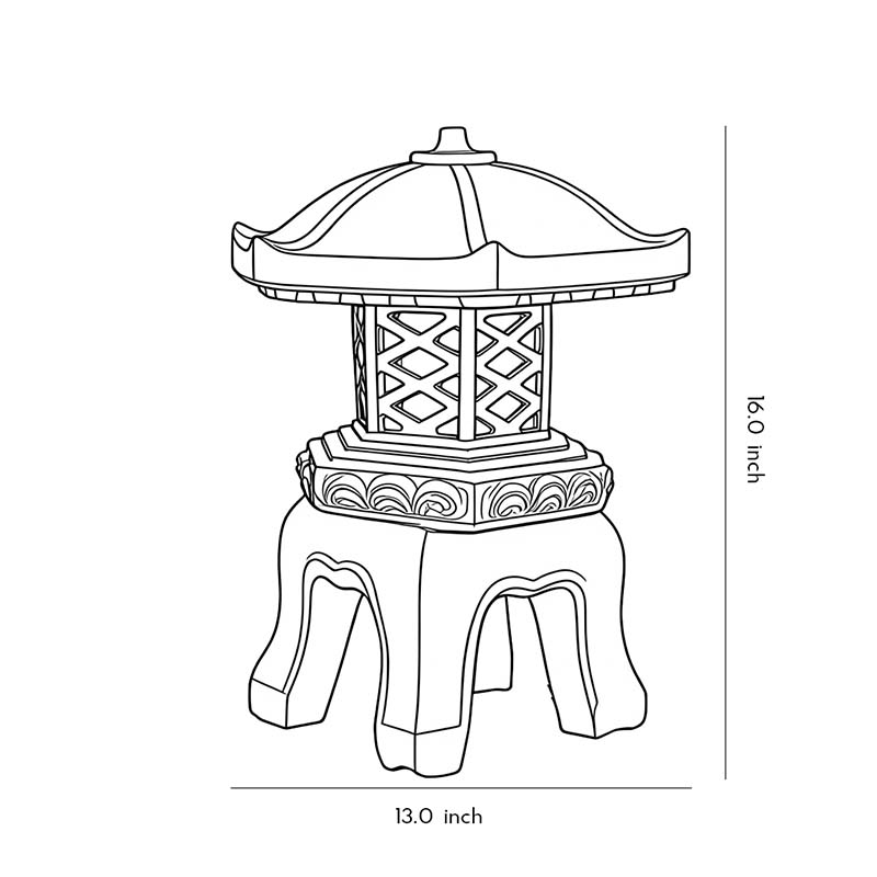 Pagoda Garden Lights Rustic Stone-Mimic Landscape Light