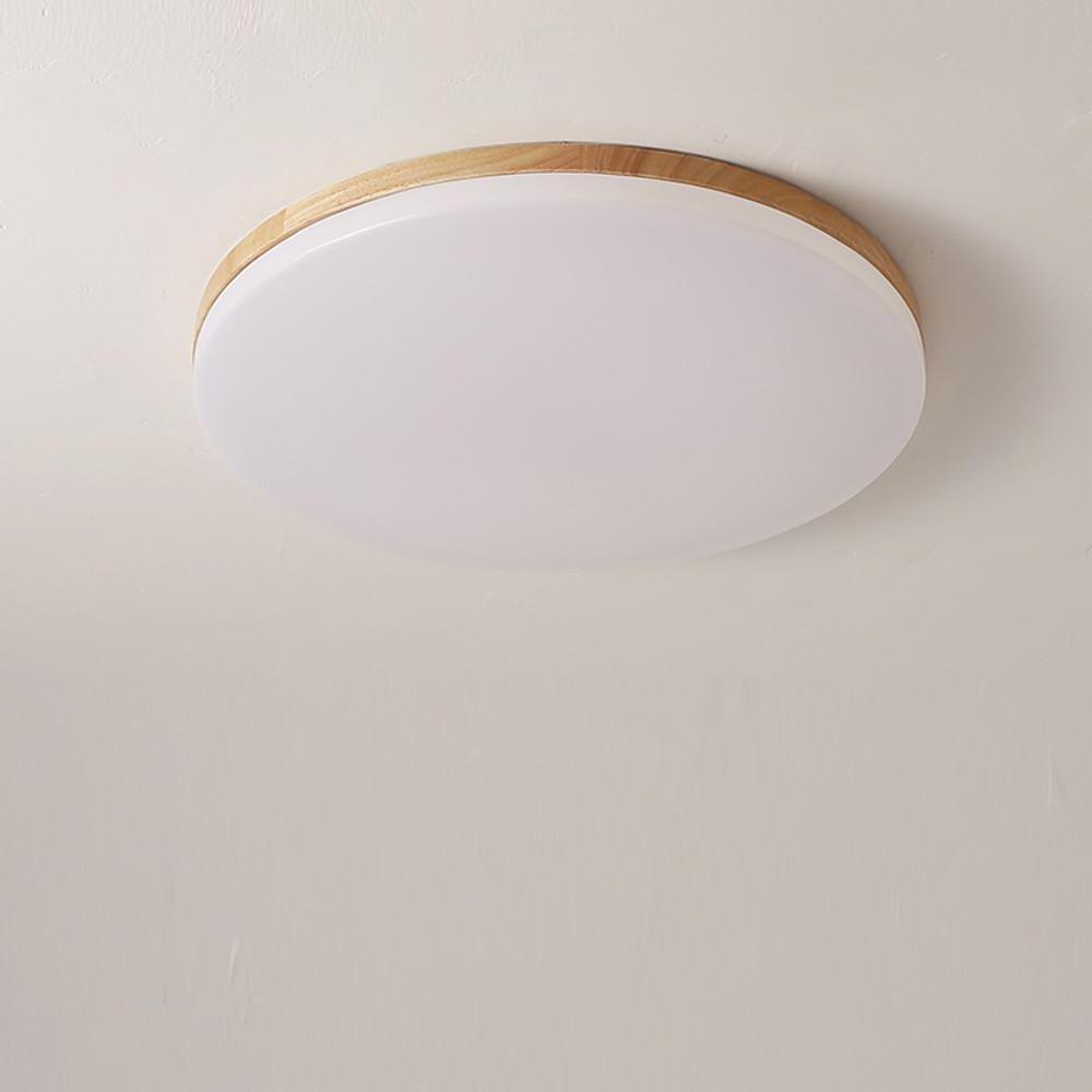 Circular Minimalist Flush Mount Light Wood Acrylic LED Ceiling Lights