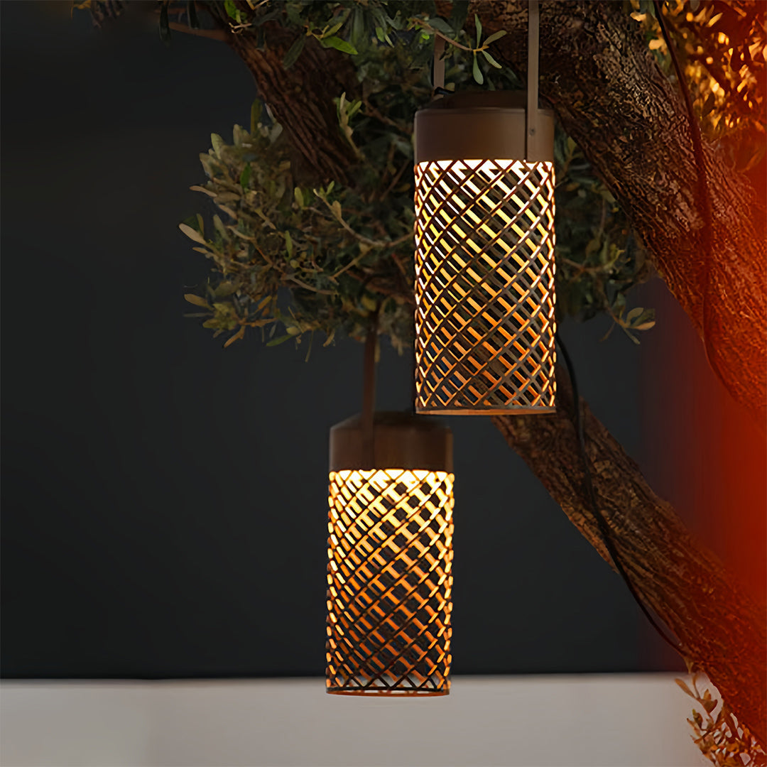 Black Outdoor Pendant Lantern Minimalist Waterproof Portable Light