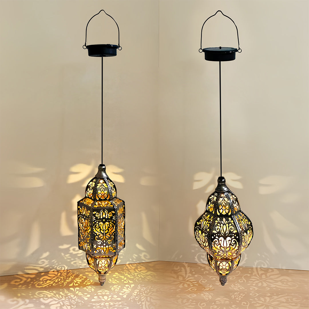 Outdoor Moroccan Lanterns Waterproof Solar Powered Garden Light