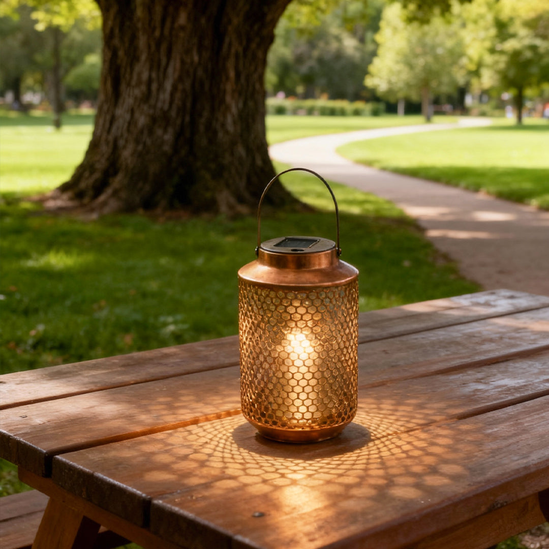 Portable Solar Lantern Retro Iron Art Ambience Light