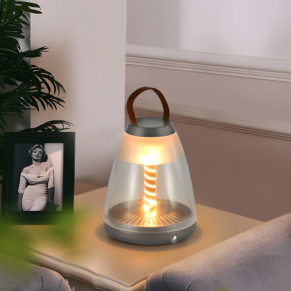 Portable Battery Powered Outdoor Table Lamps Spiral LED Portable Lamp