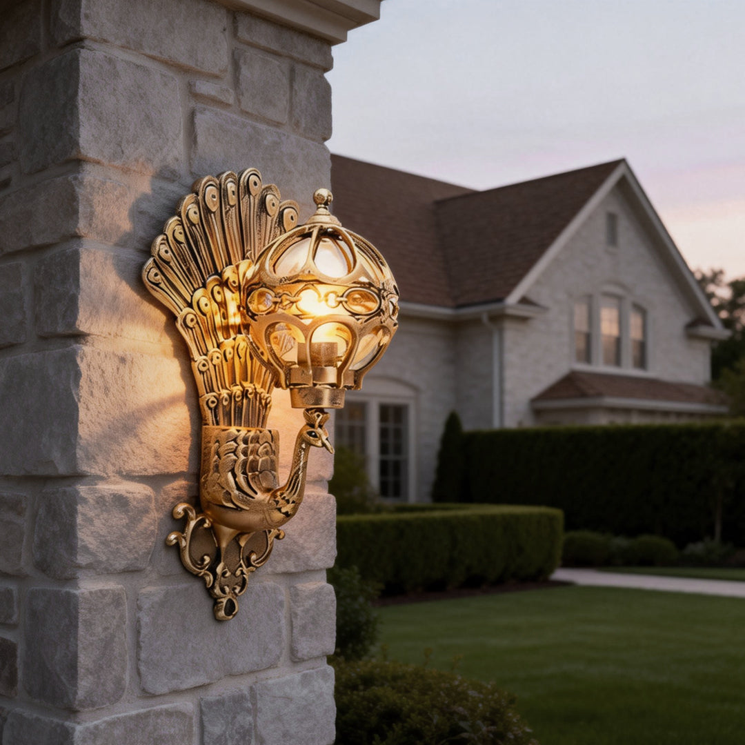 Peacock Wall Light Waterproof Retro European Aluminum Wall Sconce