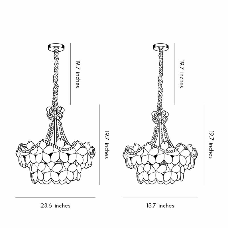 Pearl Flower Chandelier French Layered Elegance Ceiling Light