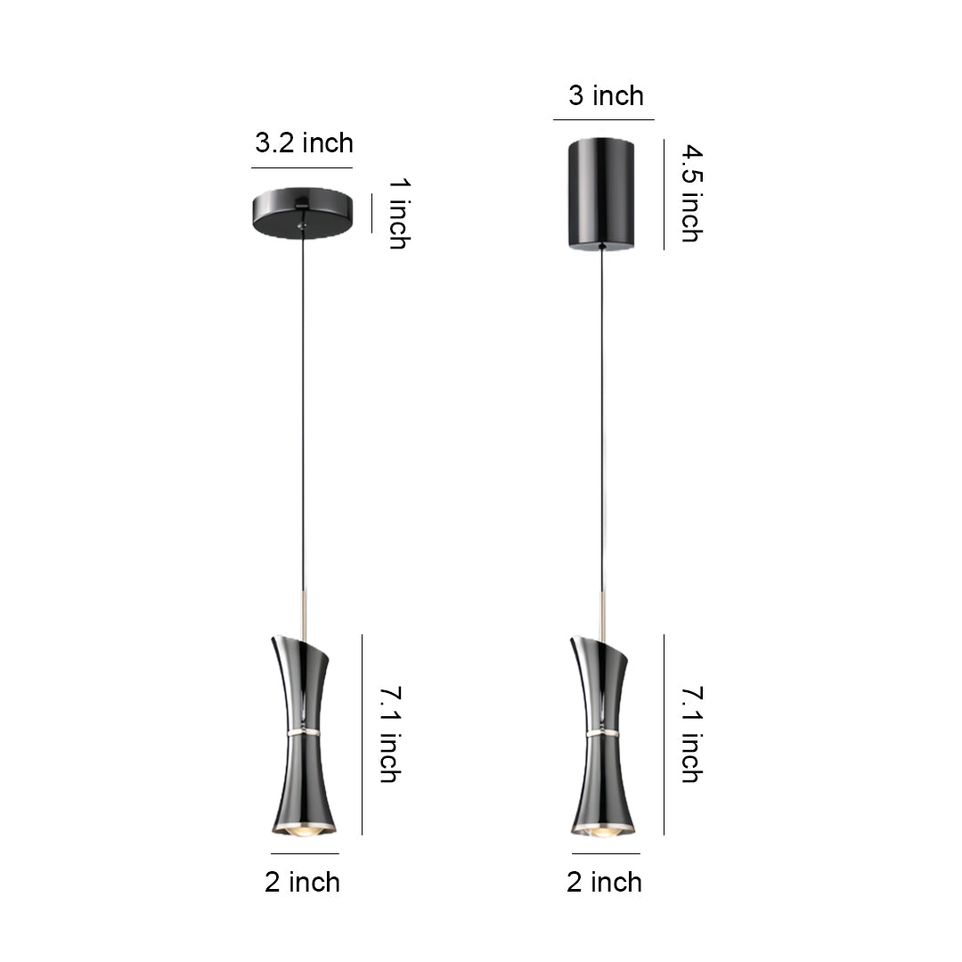 Small Black Pendant Light with Elegant Hourglass Designs Ceiling Light