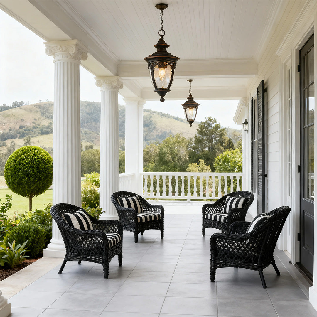 Pendant Porch Light with Adjustable Chain Outdoor Waterproof Light