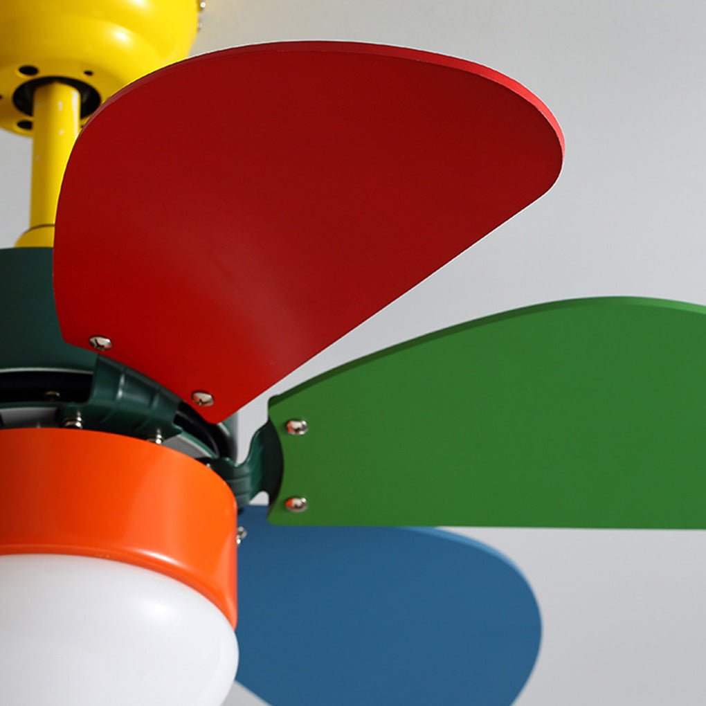 Colored Fan with Light Creative Mini Children's Room Ceiling Fan