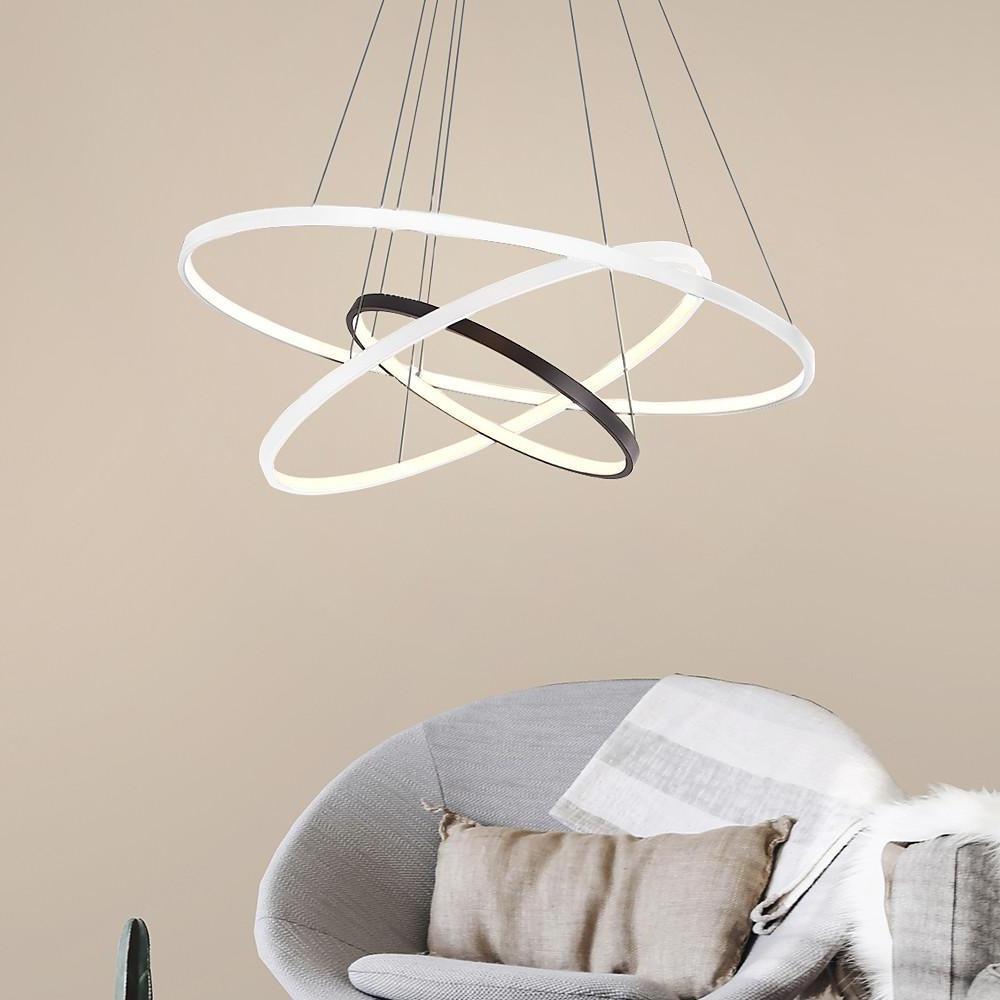 Adjustable Circles LED Dimmable with Remote Modern Chandeliers Ceiling Light