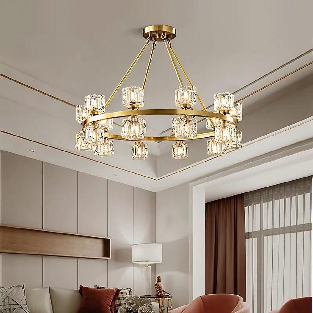 Circles Spotlights Industrial Brass Chandeliers LED Ceiling Light