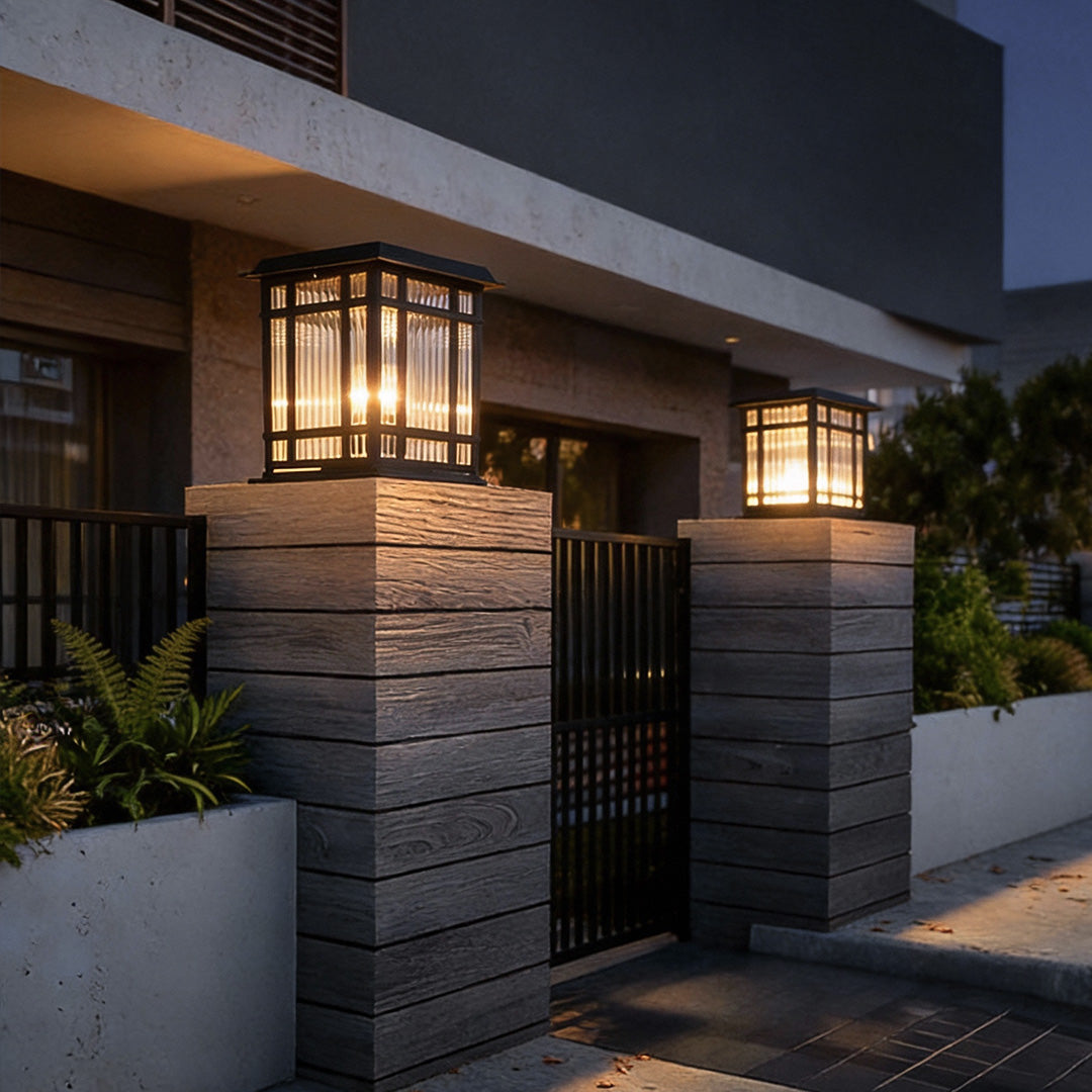 Pillar Solar Light Dual Power Supply Vintage LED Waterproof Light