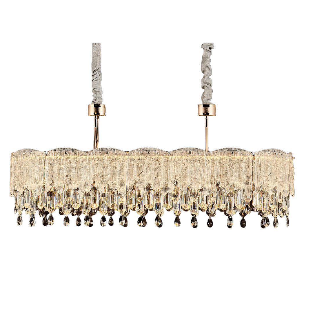 Glass Fringe Chandeliers French Luxury Crystal Ceiling Light