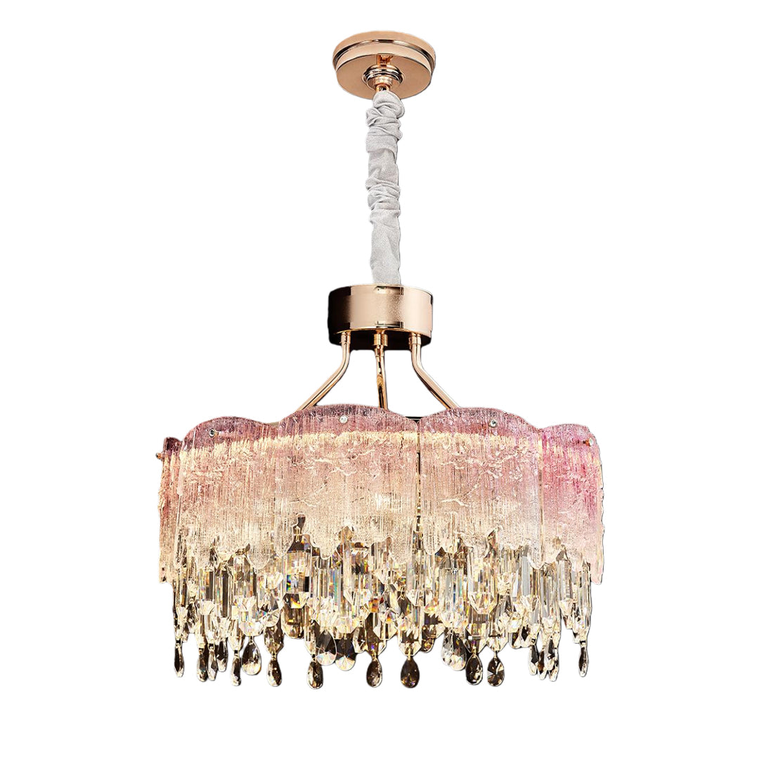 Glass Fringe Chandeliers French Luxury Crystal Ceiling Light