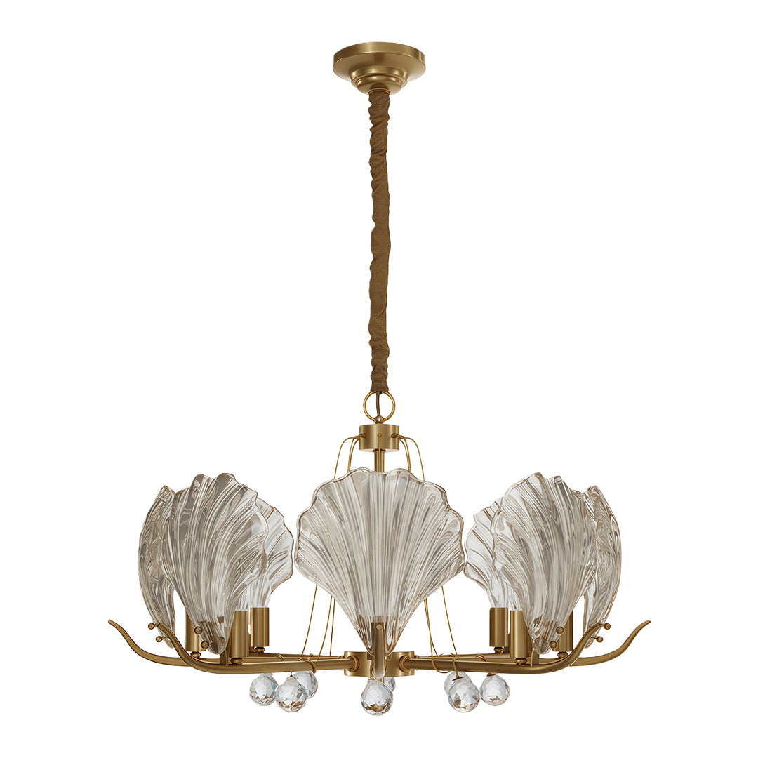 Shell Chandeliers Modern Copper Glass Ceiling Light