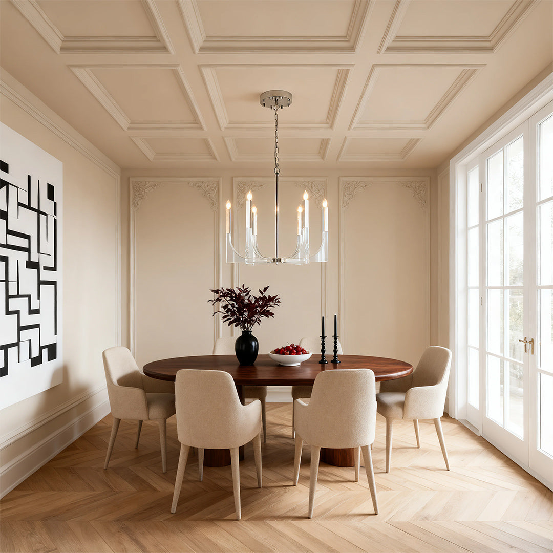 Retro Chandeliers Sleek Luxury Transparent American Ceiling Light