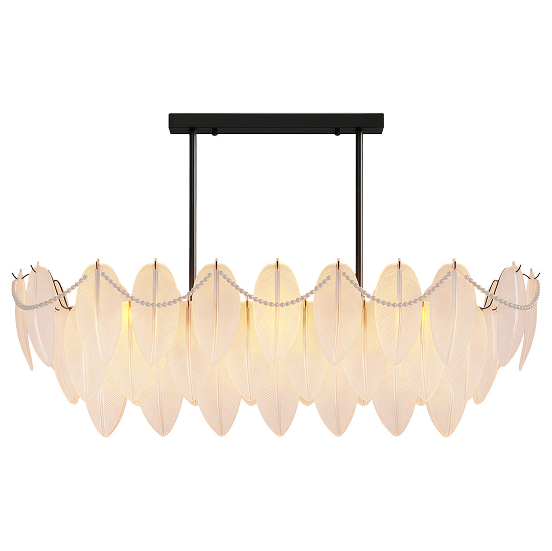 Feathers Chandelier Modern Full-Copper Pearl Ceiling Light