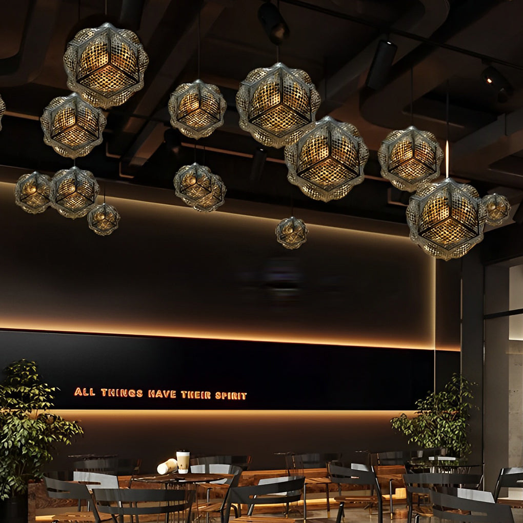Polyhedron Pendant Light Modern Irregular Sphere Ceiling Light